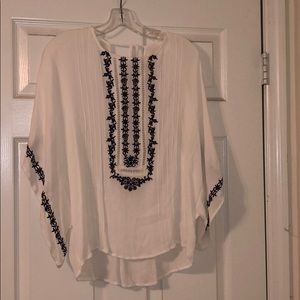 White and Navy Kori Blouse